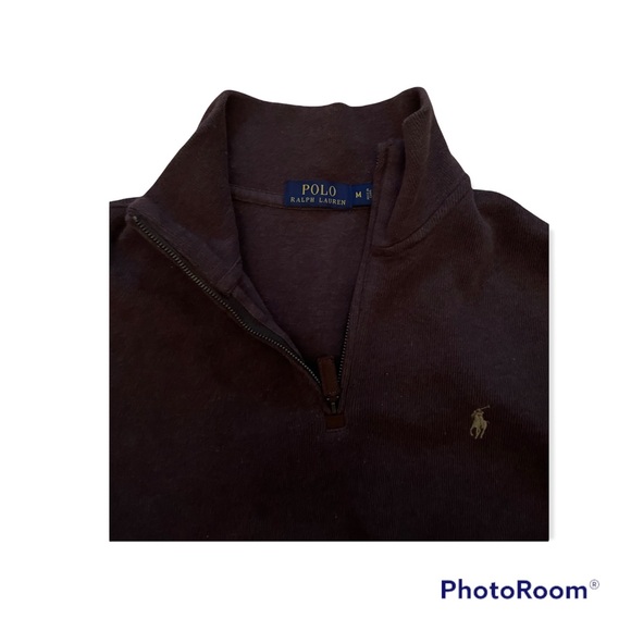Polo Ralph Lauren, brown sweater size M, Quarter 1/2 zip - Picture 3 of 3